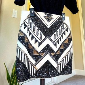 Express Sequin Mini Skirt - Medium - Aztec Style